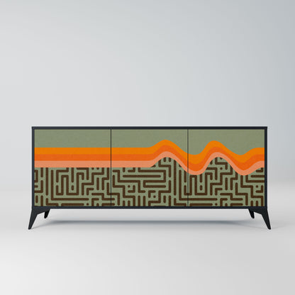 Credenza a 3 ante SIMPLE SOLUTIONS in finitura nera