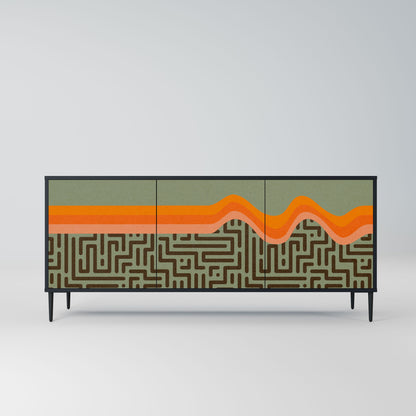 Credenza a 3 ante SIMPLE SOLUTIONS in finitura nera
