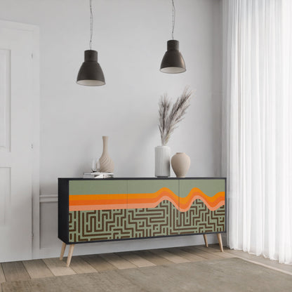 Credenza a 3 ante SIMPLE SOLUTIONS in finitura nera