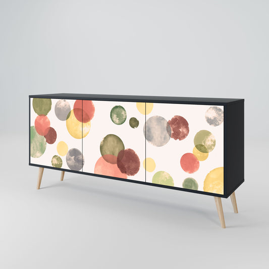 Credenza FLEETING HAPPINESS a 3 ante in finitura nera