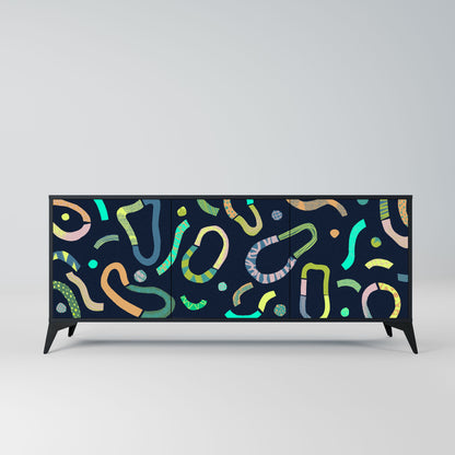 Credenza a 3 ante CONTRAST DANCE in finitura nera