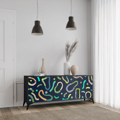 Credenza a 3 ante CONTRAST DANCE in finitura nera
