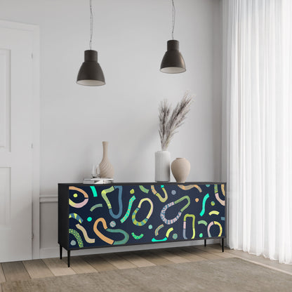 Credenza a 3 ante CONTRAST DANCE in finitura nera