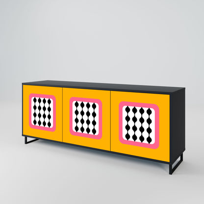 Credenza TEARS IN HEAVEN a 3 ante in finitura nera