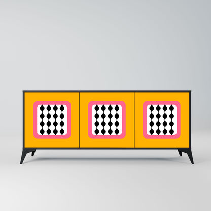 Credenza TEARS IN HEAVEN a 3 ante in finitura nera