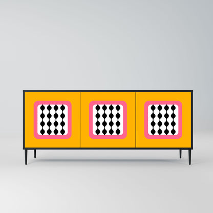 Credenza TEARS IN HEAVEN a 3 ante in finitura nera