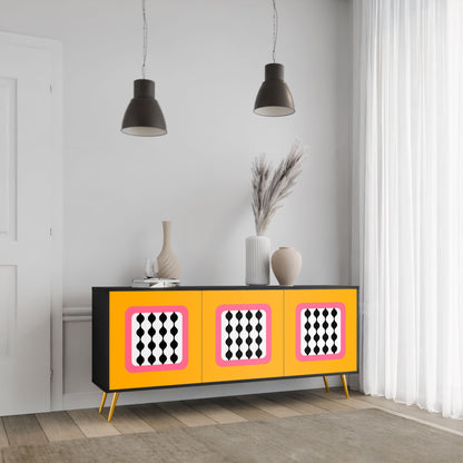 Credenza TEARS IN HEAVEN a 3 ante in finitura nera