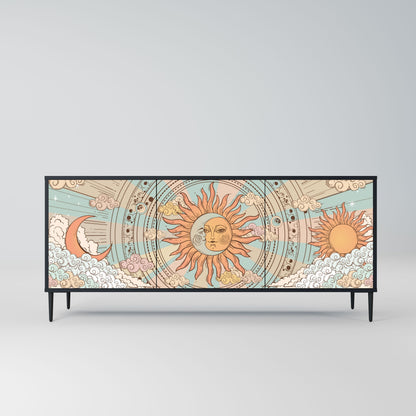 MYSTICAL STRUCTURE 3-Door Sideboard in Black Finish
