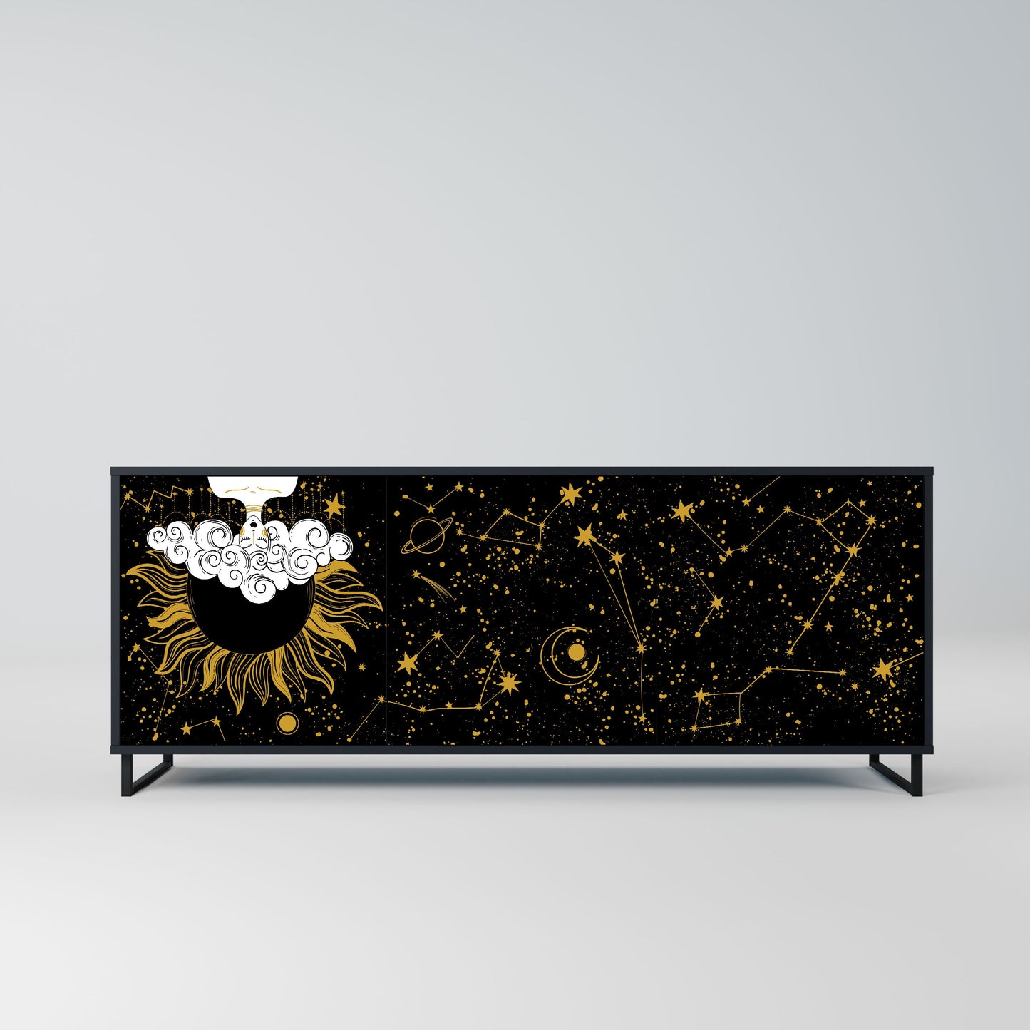 STELLAR CONSTELLATIONS 3-Door Sideboard in Black Finish