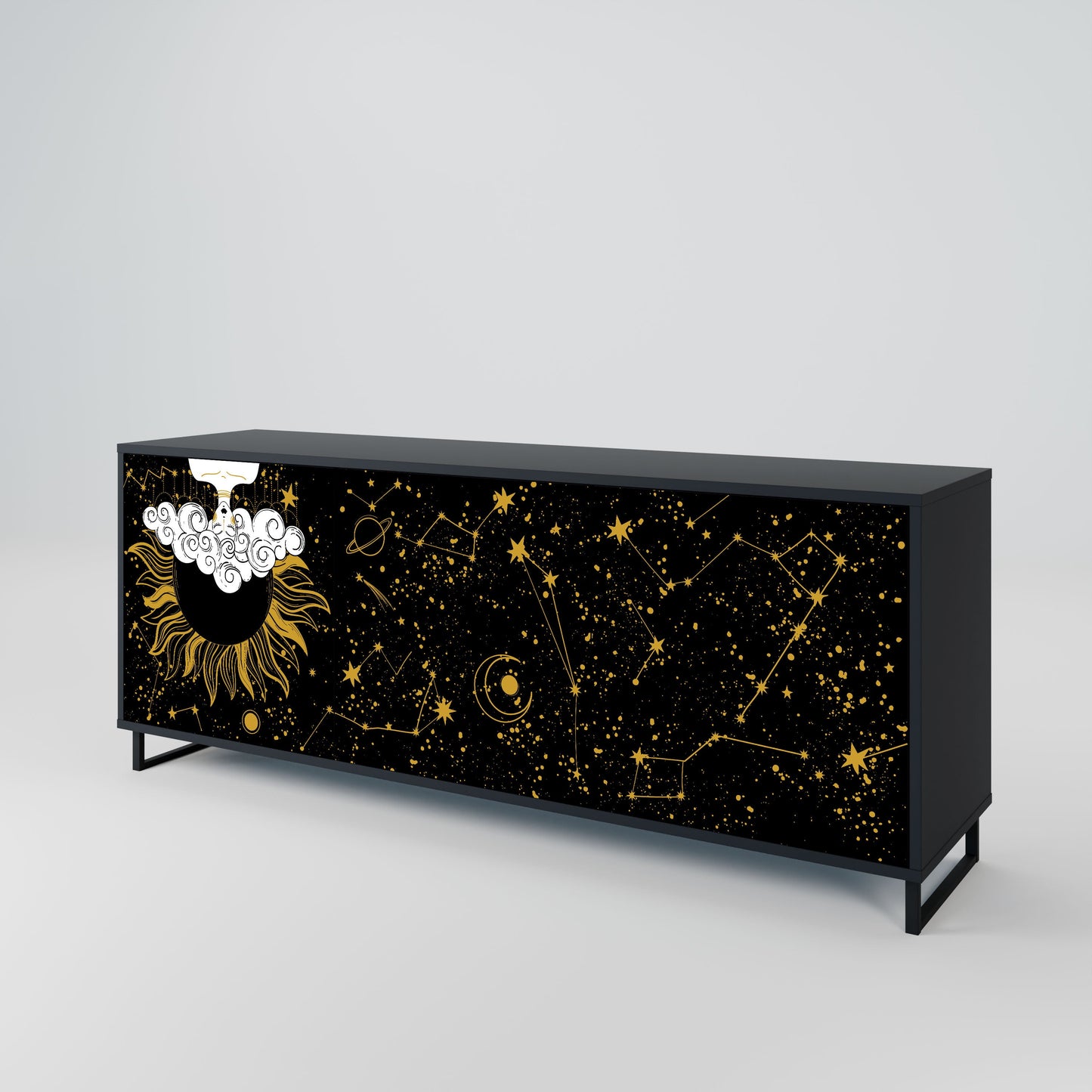 STELLAR CONSTELLATIONS 3-Door Sideboard in Black Finish