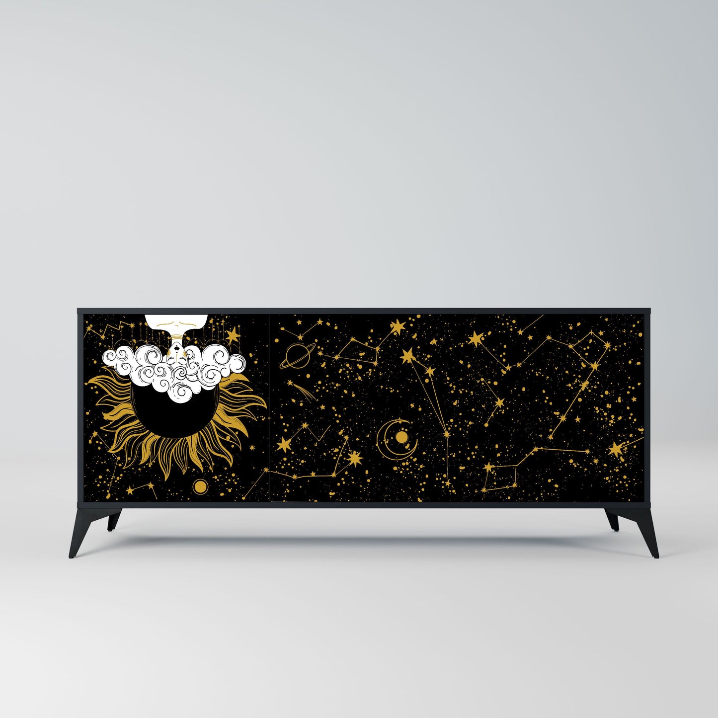 STELLAR CONSTELLATIONS 3-Door Sideboard in Black Finish
