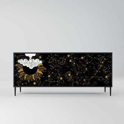 STELLAR CONSTELLATIONS 3-Door Sideboard in Black Finish
