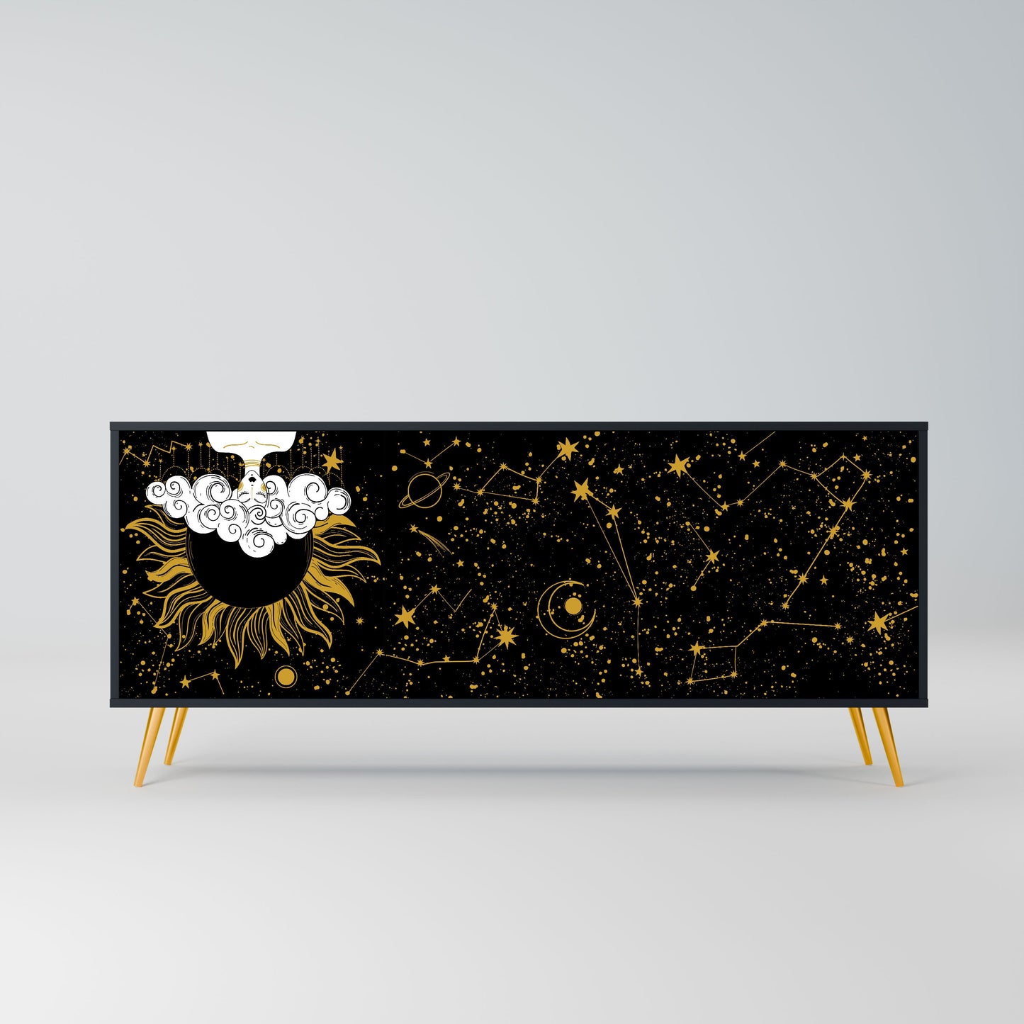 STELLAR CONSTELLATIONS 3-Door Sideboard in Black Finish