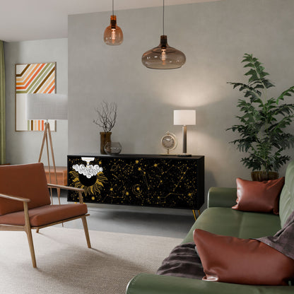 STELLAR CONSTELLATIONS 3-Door Sideboard in Black Finish