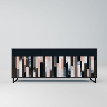 Credenza COLLAGE OF RECTANGLES a 3 ante in finitura nera