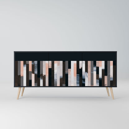 Credenza COLLAGE OF RECTANGLES a 3 ante in finitura nera