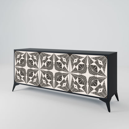 MONOCHROME NEXUS 3-Door Sideboard in Black Finish
