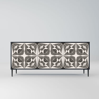 MONOCHROME NEXUS 3-Door Sideboard in Black Finish
