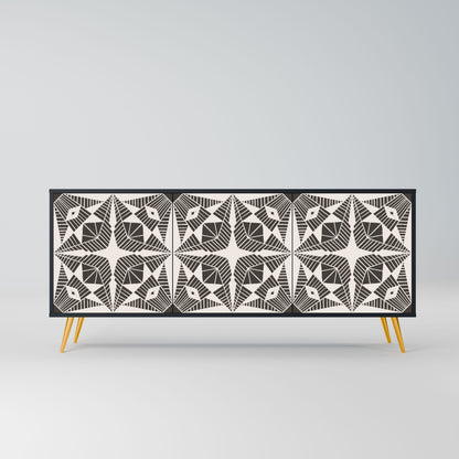 MONOCHROME NEXUS 3-Door Sideboard in Black Finish