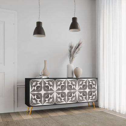 MONOCHROME NEXUS 3-Door Sideboard in Black Finish