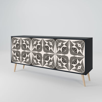 MONOCHROME NEXUS 3-Door Sideboard in Black Finish