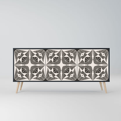 MONOCHROME NEXUS 3-Door Sideboard in Black Finish