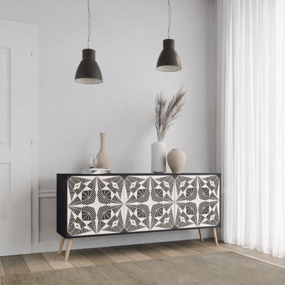 MONOCHROME NEXUS 3-Door Sideboard in Black Finish
