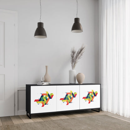 Credenza FUTURE SIGN a 3 ante in finitura nera