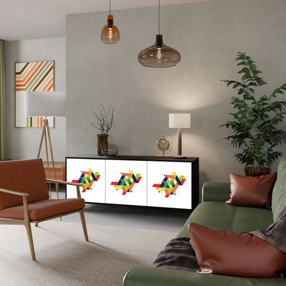 Credenza FUTURE SIGN a 3 ante in finitura nera