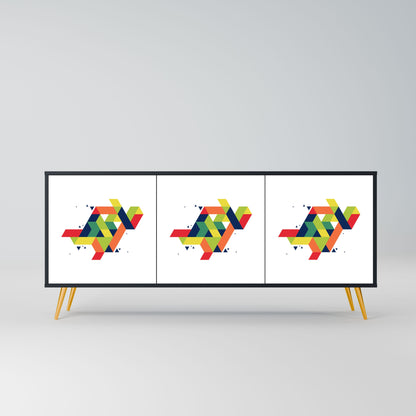 Credenza FUTURE SIGN a 3 ante in finitura nera