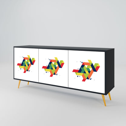 Credenza FUTURE SIGN a 3 ante in finitura nera