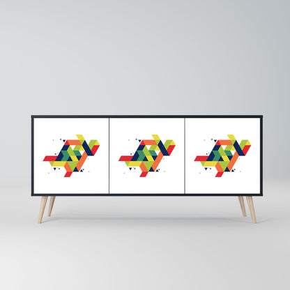 Credenza FUTURE SIGN a 3 ante in finitura nera