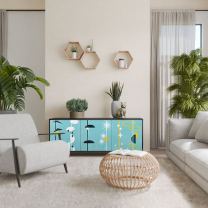 Credenza a 3 ante PATHS TO HAPPINESS in finitura nera