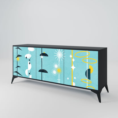 Credenza a 3 ante PATHS TO HAPPINESS in finitura nera