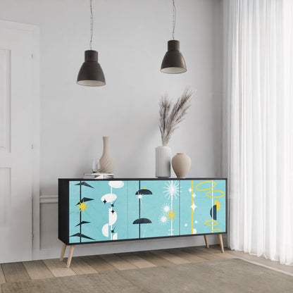 Credenza a 3 ante PATHS TO HAPPINESS in finitura nera