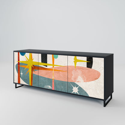 Credenza a 3 ante INTERSTELLAR VIBES in finitura nera