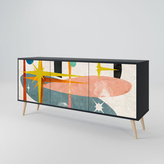 Credenza a 3 ante INTERSTELLAR VIBES in finitura nera