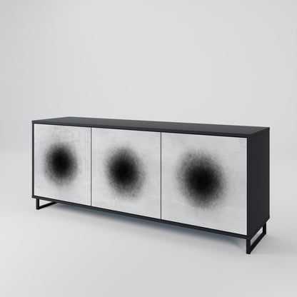 Credenza a 3 ante BLACK HOLE in finitura nera