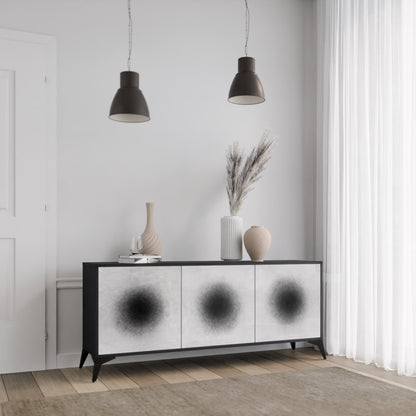 Credenza a 3 ante BLACK HOLE in finitura nera