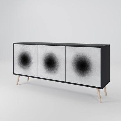 Credenza a 3 ante BLACK HOLE in finitura nera