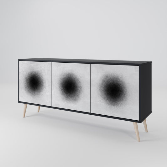 Credenza a 3 ante BLACK HOLE in finitura nera