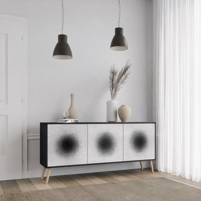 Credenza a 3 ante BLACK HOLE in finitura nera
