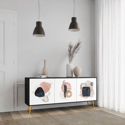 COLORFUL SHAPES 3-Door Sideboard in Black Finish