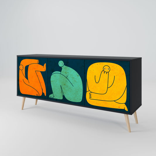 TOGETHER BUT SEPARATELY 3-Door Sideboard in Black Finish
