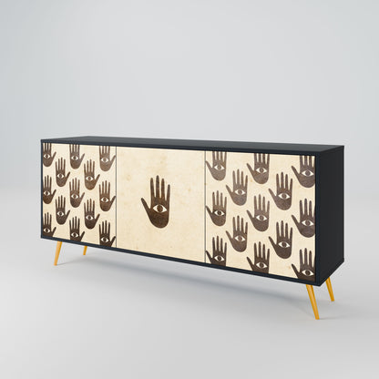 VEDI ALTRO Credenza a 3 ante in finitura nera