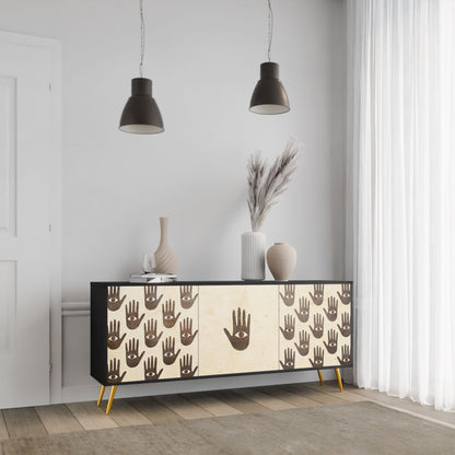 VEDI ALTRO Credenza a 3 ante in finitura nera
