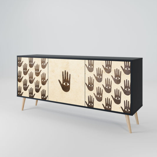 VEDI ALTRO Credenza a 3 ante in finitura nera