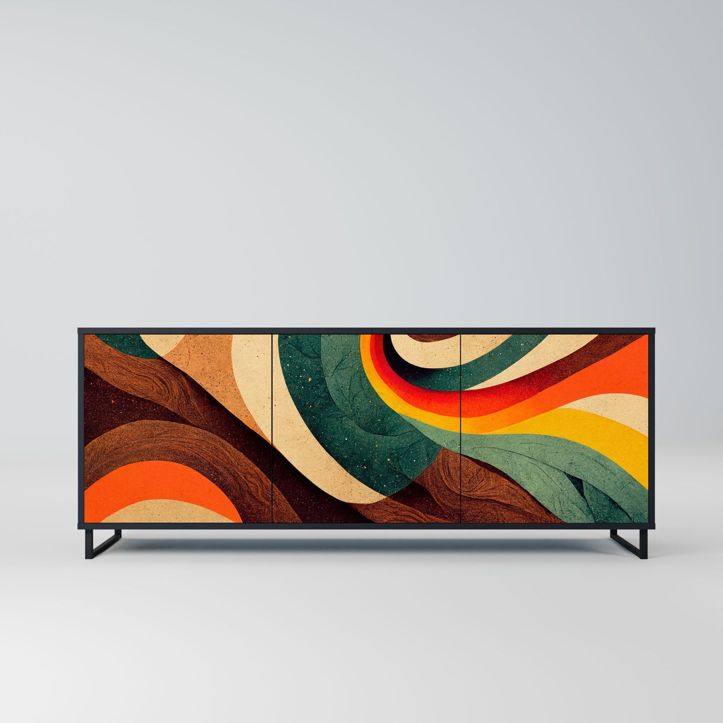 Credenza a 3 ante COLORFUL STRANDS in finitura nera
