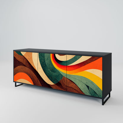 Credenza a 3 ante COLORFUL STRANDS in finitura nera