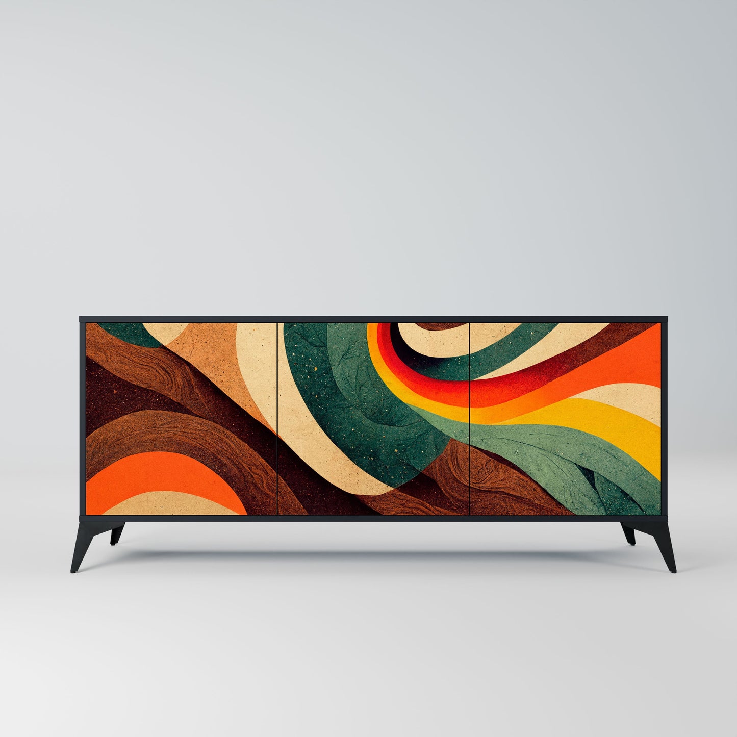 Credenza a 3 ante COLORFUL STRANDS in finitura nera